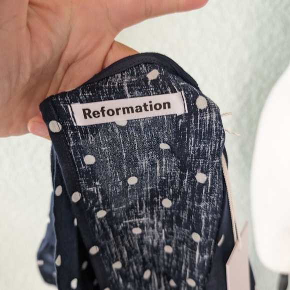 Reformation Polka dot wrap dress NWT size extra sm - Picture 4 of 6